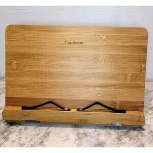 Readaeer Bamboo Book Lifting Wooden Portable Reading Stand Elderly Disabled